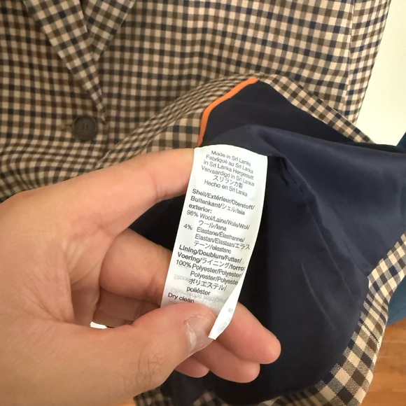 J. Crew NWOT Women’s Boyfriend Blazer Beige Plaid Italian Stretch Wool Blend - Picture 5 of 11